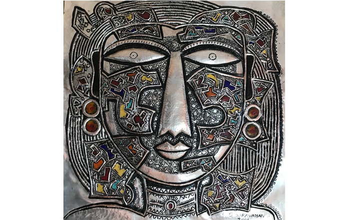 S.Saravanan
SA14
Dream - I
Silver Polished Metal Relief with Enamel
12 x 12 inches
Unavailable (Can be commissioned)